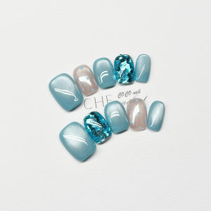 New Year 2025 Handmade Nail Wearable Simple Gentle Daily Versatile Glitter High-End Whitening BA498 Nail Art False Nails Extensions