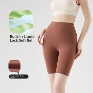 MiiOW | High-Waist Yoga Pants Womens Summer Cycling Thin Model Bottoming Pants Tummy Control Butt Lifting Five-Quarter Length