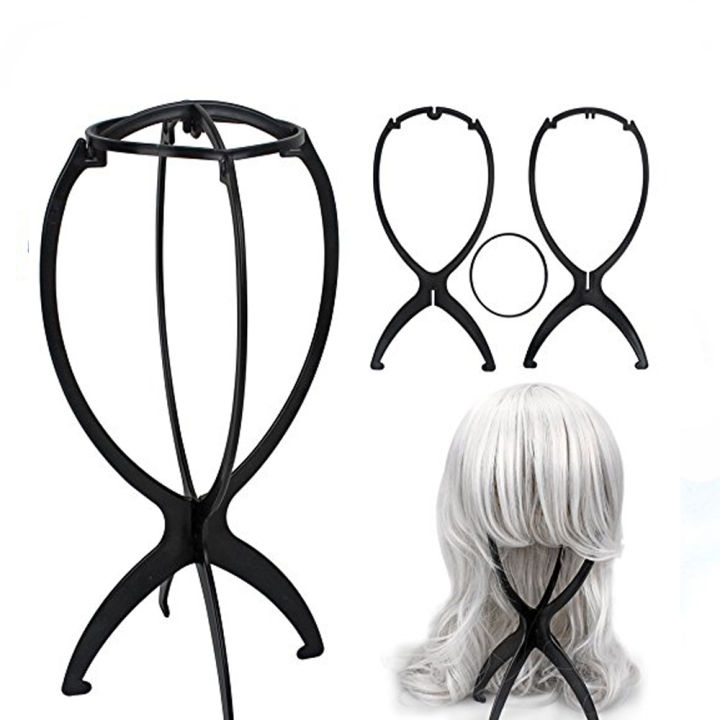 Plastic Wig Display Stand Colorful Portable Folding Wig Holder Supports