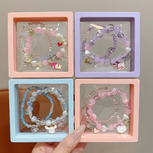Crystal Beaded Bracelet Cute Cartoon Double Layer
