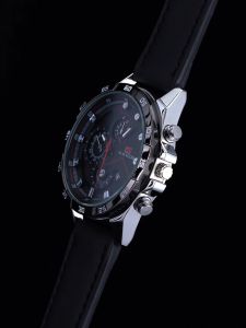 VA VA VOOM แฟชั่นผู้ชายนาฬิกาแบรนด์หรูนาฬิกากันน้ำกีฬานาฬิกาควอตซ์หนังทหาร-RUIWATCH