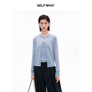 Classic Smiling Face Knit Sweater/Cadi for Women Thin Style Wool-Acetate