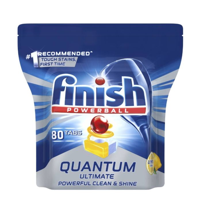Finish Powerball Quantum Ultimate Dishwasher Tablets, 80 Pack, Lemon