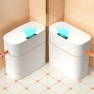 13L/15L Bathroom Smart Trash Can Automatic Bag Waterproof Large Capacity Automatic Sensor Trash Can With Lid