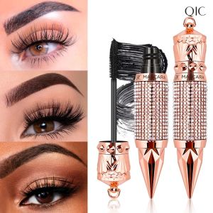 มาสคาร่ากันน้ำเครื่องมือมาสคาร่าการยืดตัวการดัดผมที่หนาตามธรรมชาติเปลือกตกแต่งด้วยพลอยเทียม