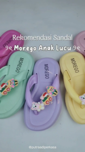 Sandal Jepit Anak Motif Kereta & Boneka – MOREGO Pastel ( 24 - 29 )