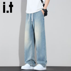 izzue | American Style Lyocell Mens Autumn New Washed Loose Straight Jeans