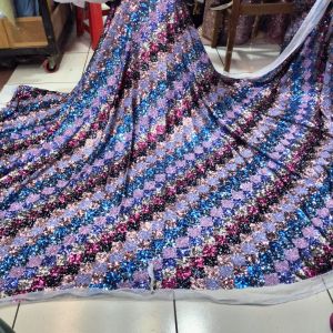 Bahan/kain Tille Squin Motif Catur/Motif kotak