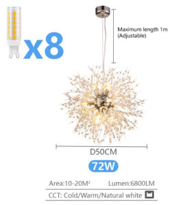 Modern Sky Star Fireball Crystal Chandelier Indoor Lighting Dandelion Pendant Light Dining Room Bedroom Bar Lighting Fixtures