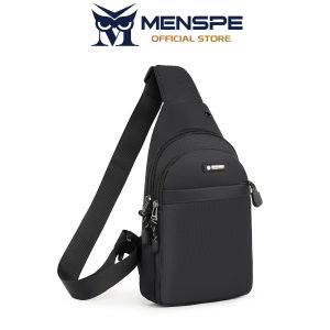 MENSPE Fashion Chest Bag Mens Cross-Body Bag Oxford Cloth Waterproof Shoulder Bag Sports Bag Large Capacity Casual Bag Earphone Hole Design Messenger Bag Travel Bag Business Bag For Men