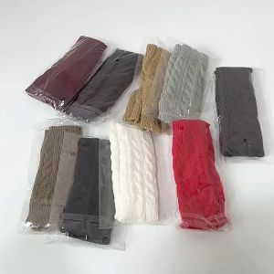 Fingerless Wrist Gloves Outdoor Warm Hands Winter Mittens Soft Twists Decorative Pattern Knitted Gloves Women Girls