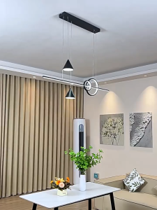 Lampu Gantung Meja Makan Minimalis Modern LED 3 Warna Lampu Hias Gantung Ruang Tamu Mini Bar Kitchen Restoran Pendant Light Panjang 100cm E27 MOOISHC