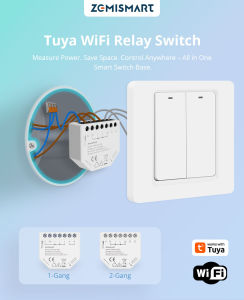 Zemismart 16A 1Gang/10A 2Gang WiFi Smart Relay Light Switch with Power MonitorMini Size Switch ModuleCompatible with Tuya Smart Life APPAlexa Google VoiceTimer Control