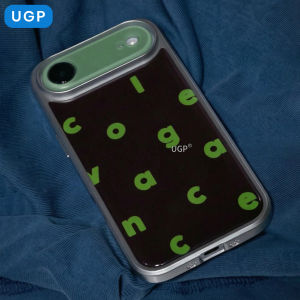 UGP | Apple Compatible Silver-Edged Green Lettered Case with Mirror Full-Protection