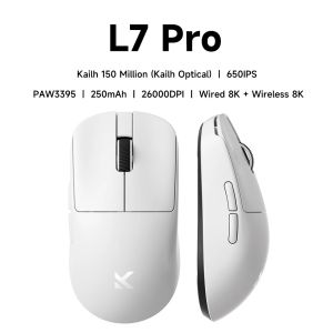 MCHOSE L7 Pro Wireless Gaming Mouse L7 Ultra PAW3395 26K Sensor Dual 8K Polling 39g Ultra-Lightweight2.4GHz RF/BT/Wired Tri-Mode