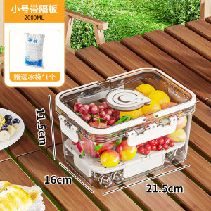 Portable Food Storage Box Refrigerator Vegetable Fruit Organizer Large Snack Organizer with Lid for Outdoor Picnic Camping