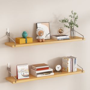 HOYAA Thick Wall Shelf Wood Modern Wall Board Organizer Hanging Wall Shelves Rack for Display