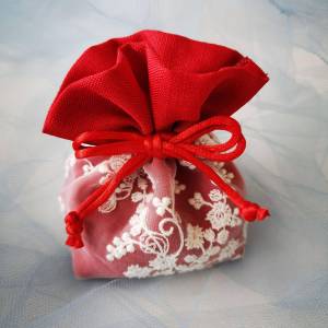 Gift Mesh and Cotton Blend Drawstring Bag