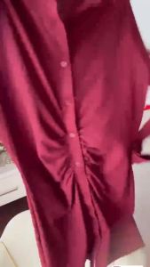 DRESS KNIT SUMMER STYLE LONG SLEEVE PAKAIAN WANITA: KNIT BAJU KERUT DEPAN DRESS HANG OUT KEREN