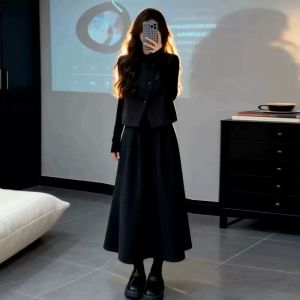 NIUVIES | Đầm Dài Mới Thu Đông cho Phụ Nữ Nhỏ Gọn Thời Trang Hàn Quốc