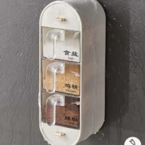 DIHUANTUO | Non-Drill Wall-Mounted Multi-Compartment Seasoning Box