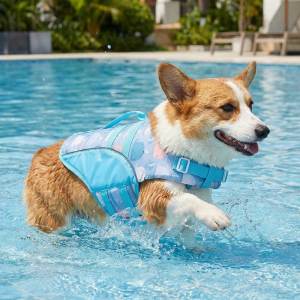 Lovinland Pet Dog Life Jacket for Boating & Swimming High Buoyancy Dog Life Vests with Rescue Handle and D-Ring Ripstop Adjustable Floating Vest for Small Medium Large Dogs