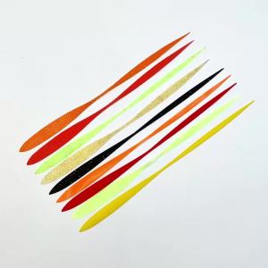 10PCS Fishing Silicone Straight Skirts Colorful Salty Silicone Skirt Trailers for Spinnerbait Buzzbait Jig Lure Making Material