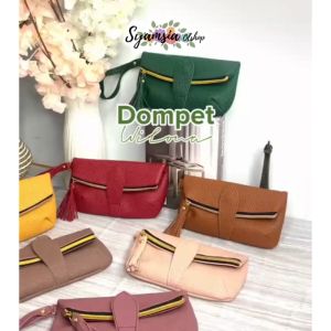 Natasha Dompet Wanita Kulit sintetis papirut Dompet Lipat panjang Terbaru 2024 Simpel Lucu cantik