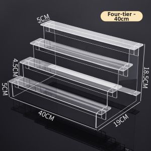 YOUKAMAN | Clear Acrylic Stair-Step Shelf