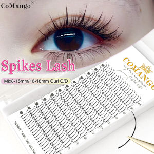 CoMango 240 Fans Wispy Spikes Eyelash Extensions Korean Makeup Premade Fairy Lashes Individual Lash Clusters Bundles False Mink