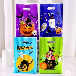 Túi Đựng Kẹo Tiệc Halloween Thiết Kế Hình Ma Bí Ngô Trick Or Treat Túi Quà Tặng Bao Bì Bánh Quy Có Thể Gập Lại Đồ Trang Trí Bàn