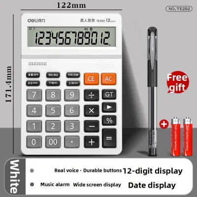 deli | Financial Office Use Calculator Big Keys Large Screen Voice Dual Power