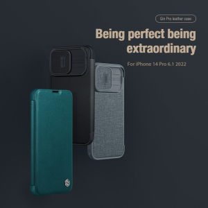 Nillkin Superior PU Leather Flip Case for iPhone 15 14 Plus 14 Pro 13 Max Lens Sliding Cover Camera Protection Card Slot Phone Bag