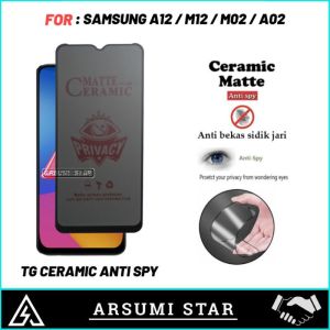 PROMO TEMPERED GLASS CERAMIC ANTI SPY SAMSUNG GALAXY A12 / M12 / M02 / A02 TG ANTI GORES LAYAR