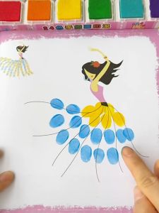 62pages 24 color Ink pad stamp Kids DIY Finger Painting Set Ink Pad Art Craft Early Learning Colouring 儿童早教画画上色手指画手工益智 kraf seni