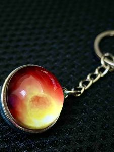 Luminous Starry Sky Nebula Galaxy Keychain Eight Planets Key Chain Student Bag Glass Crystal Pendant