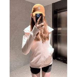 Slim Fit Hoodie Jacket Women Spring Autumn Short Long Sleeve Thin Zipper Open Cardigan Top Breathable Ladies Fashion Outerwear