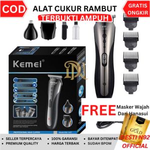 Alat Cukur Rambut Elektrik Kemei & Pencukur Kumis Bulu Hidung