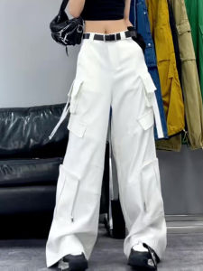 Street Style Casual Workwear Pants Women Loose Commute High Waist Wide Leg Trousers Straight Cut Autumn Fashion Tonnssar