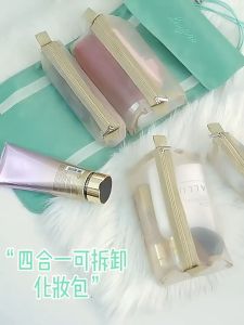 Tas Make Up 4 in 1 Travel Kit Kosmetik Storage Roll Portable Pouch Penyimpanan Alat Mandi Anti Air Lepas Pasang