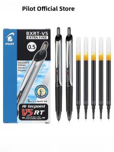 Pilot Hi-tecpoint BXRT-V5 RT Ballpoint Pen 0.5mm Click Type Needle Tube Head Black Red Water Pen Student Exam Special Signature Core Replacement