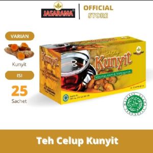 kunyit kuning bubuk tanpa campuran 100% murni kemasan 1kg/teh celup kunyit kuning isi 25 kantong