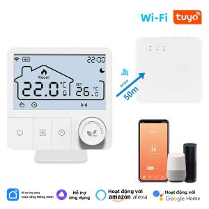 Tuya WiFi Không Dây Bình Giữ Nhiệt 3 Trong 1 RF868 Bộ Điều Khiển Nhiệt Độ Cho Nồi Hơi Gas Điện Làm Nóng USB Chạy Bằng Pin Nhà Thông Minh