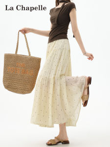 La Chapelle | Dotted Chiffon Pleated A-Line Mid-length Skirt