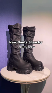 PINKEY P389 Sepatu Boots Panjang Wanita Boots Winter Overknee Pu Leather