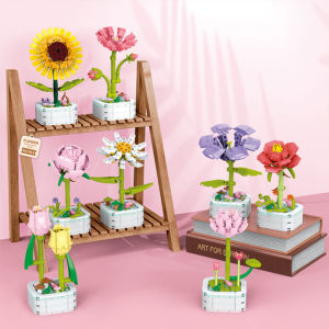 LOZ Nano Block Flower Bunga Blok Mainan Balok Buket Bunga Blok Susun Bangu Romantis Dekorasi Kamar Model Gadis Diy Mainan Hadiah