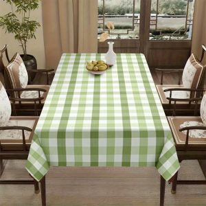 VIKAMA Simple Green Striped Pattern Manteles De Mesa Picnic Camping Tablecloth Holiday Party Vintage Home Decor Table Decoration