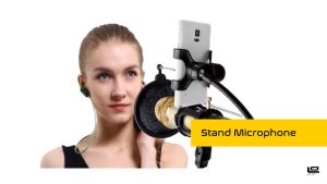MAX COD - TaffSTUDIO Condenser Microphone Stand Holder 360 Lazypod Clamp Professional Set / Dudukan Kondenser Mikrofon / Stand Condenser Microphone / Mic Stand / Stand Mic / Arm Stand Musik / Tripod Microphone / Aksesoris Mikrofon - NB-35 - Black