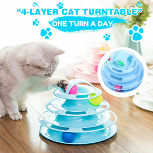 Four-tier Cat Tower Ball Spinning Toy Turntable Interactive Toy Pet Intellectual Track Tower Funny 猫玩具
