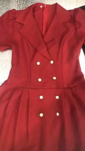 Đầm cổ vest công sở Xuong May Si Lazaxy dập ly đính nút chất linen gân cao cấp phù hợp dạo phố sang chảnh Bigsize 45-70